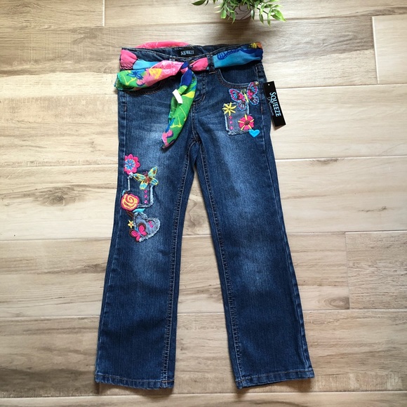 NWT Squeeze Heart Embroidered Skinny Jeans Girl/'s size 6